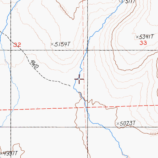 Topographic Map of Al Shinn Canyon, CA
