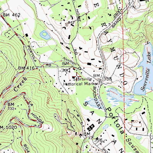 Topographic Map of Alambique Creek, CA