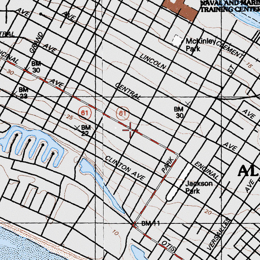 Topographic Map of Alameda High School, CA