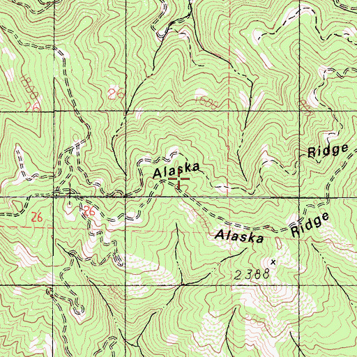 Topographic Map of Alaska Ridge, CA
