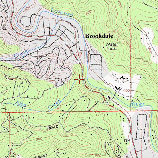 Topographic Map of Alba Creek, CA