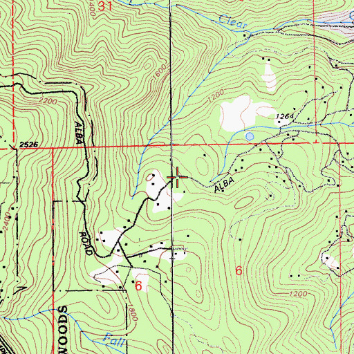 Topographic Map of Alba School, CA