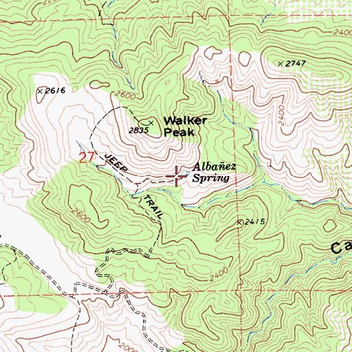 Topographic Map of Albaez Spring, CA