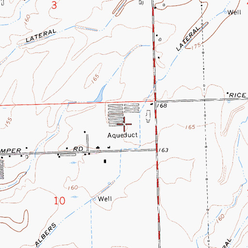 Topographic Map of Albers Lateral, CA