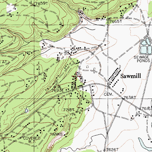 Topographic Map of Sawmill Trading Post, AZ