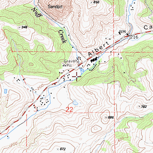 Topographic Map of Albert Canyon, CA