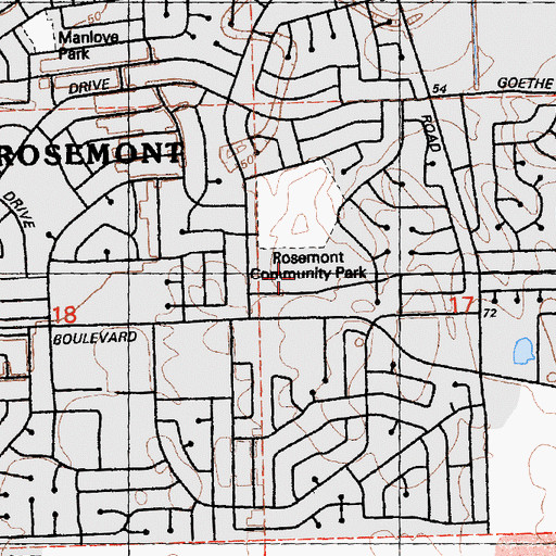 Topographic Map of Albert Einstein Middle School, CA