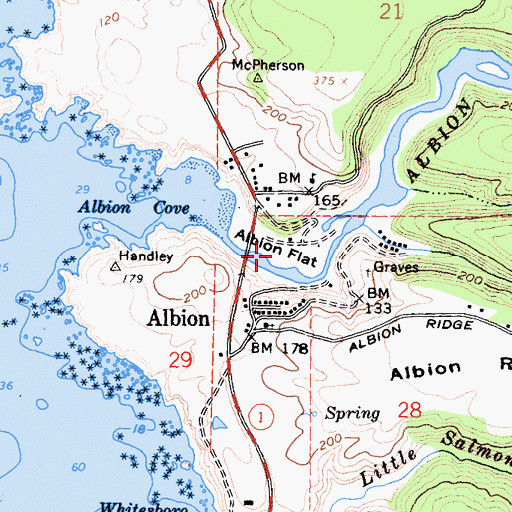 Topographic Map of Albion Flat, CA