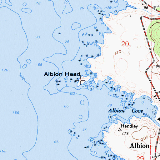 Topographic Map of Albion Head, CA