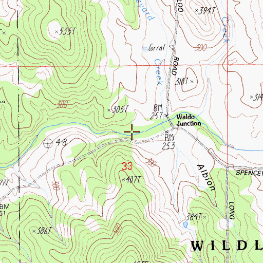 Topographic Map of Albion Ravine, CA
