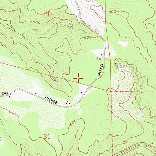 Topographic Map of Albion Ridge, CA