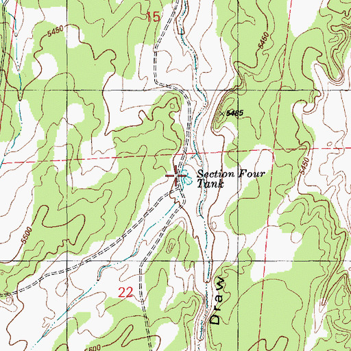 Topographic Map of Section Four Tank, AZ