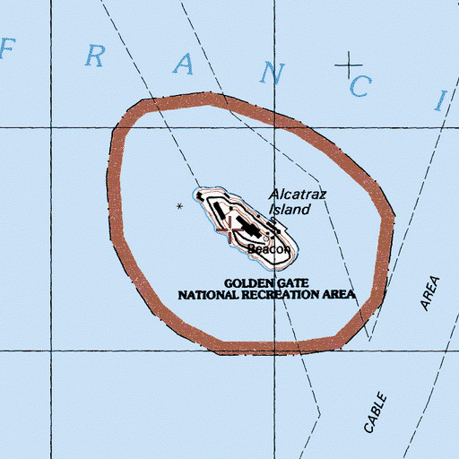 Topographic Map of Alcatraz Island, CA