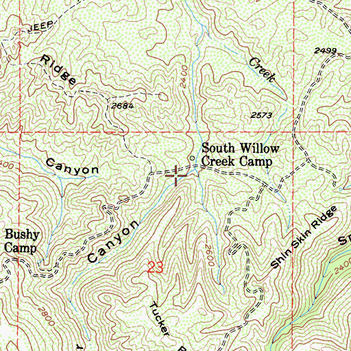 Topographic Map of Alder Canyon, CA