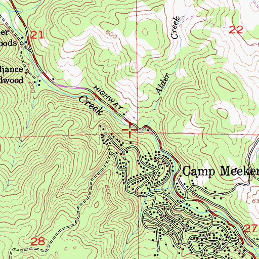 Topographic Map of Alder Creek, CA
