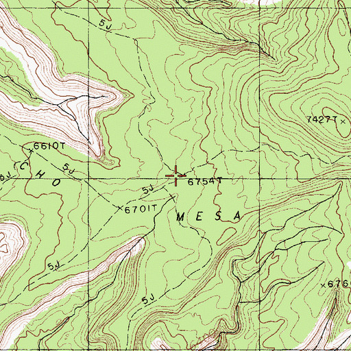 Topographic Map of Segi Ho Cho Mesa, AZ