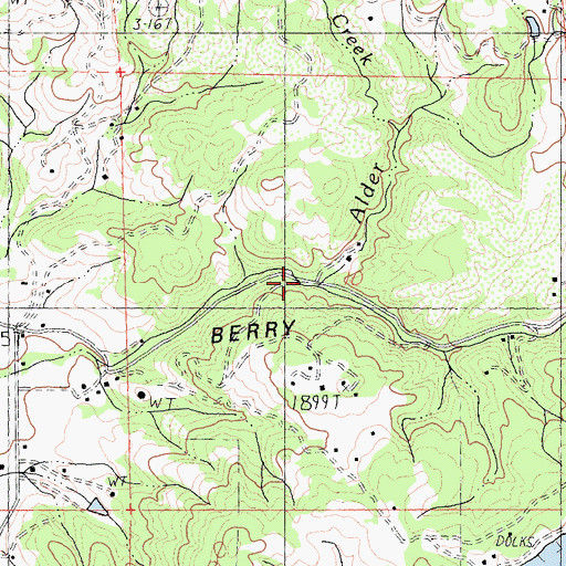 Topographic Map of Alder Creek, CA