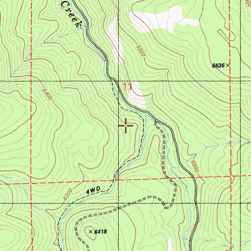 Topographic Map of Alder Creek, CA