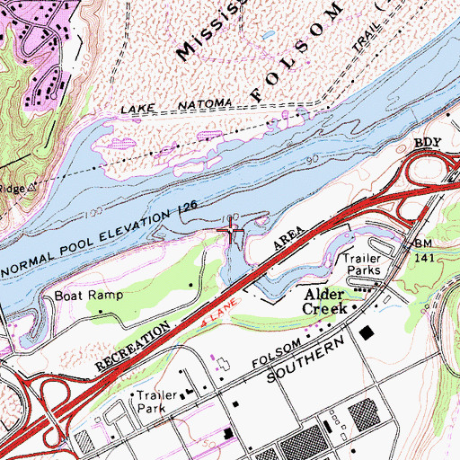 Topographic Map of Alder Creek, CA