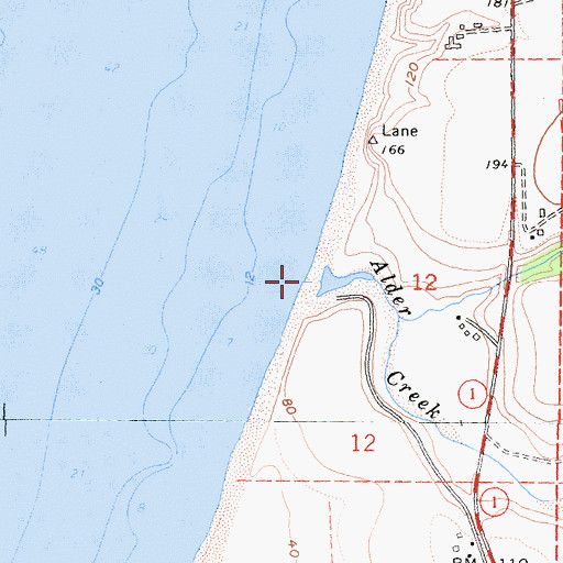 Topographic Map of Alder Creek, CA