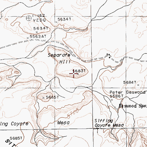 Topographic Map of Separate Hill, AZ