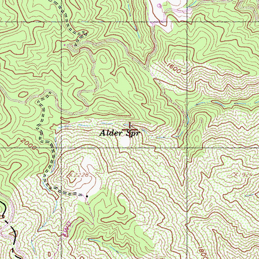 Topographic Map of Alder Spring, CA