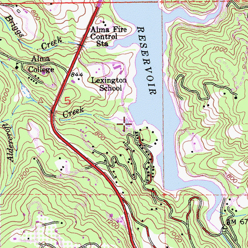 Topographic Map of Aldercroft Creek, CA