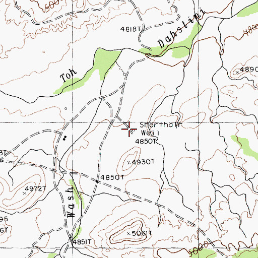 Topographic Map of Shorthair Well, AZ