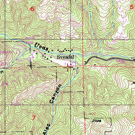 Topographic Map of Alec Canyon, CA