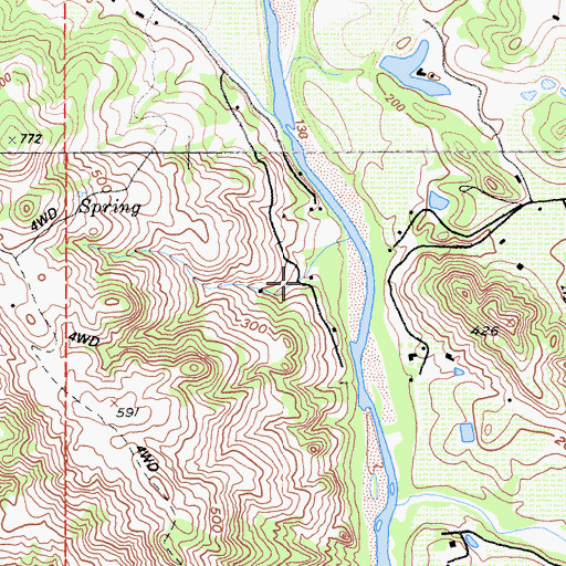 Topographic Map of Alexander Valley Rancheria, CA