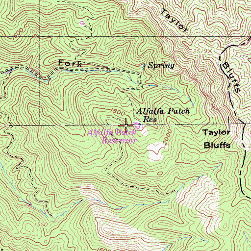 Topographic Map of Alfalfa Patch Reservoir, CA