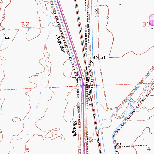 Topographic Map of Algodon Slough, CA
