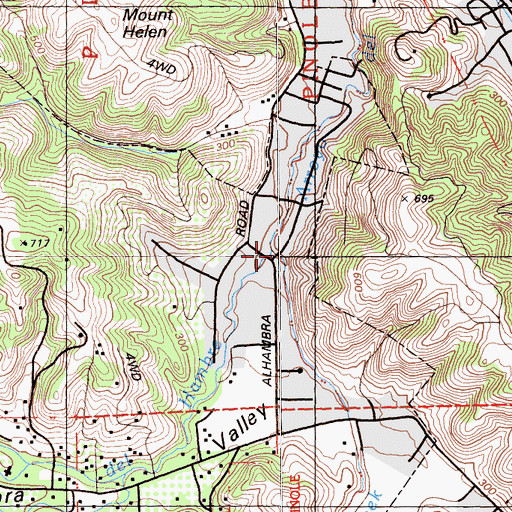 Topographic Map of Alhambra Creek, CA