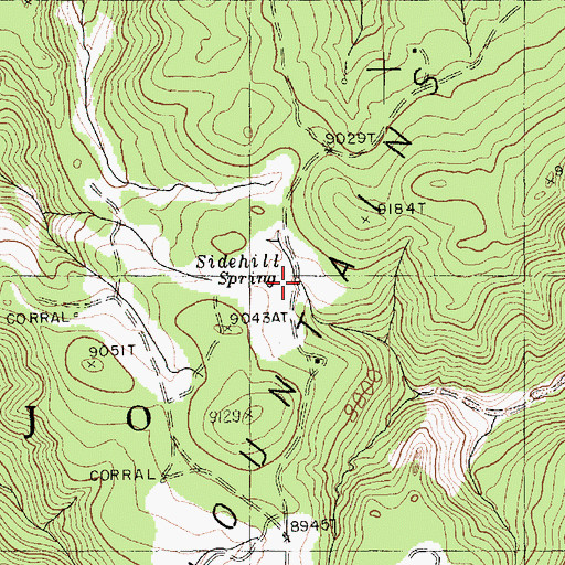 Topographic Map of Sidehill Spring, AZ