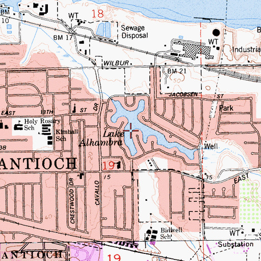 Topographic Map of Lake Alhambra, CA