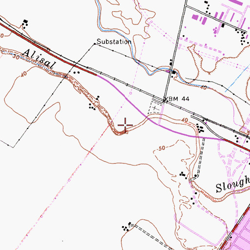 Topographic Map of Alisal Slough, CA