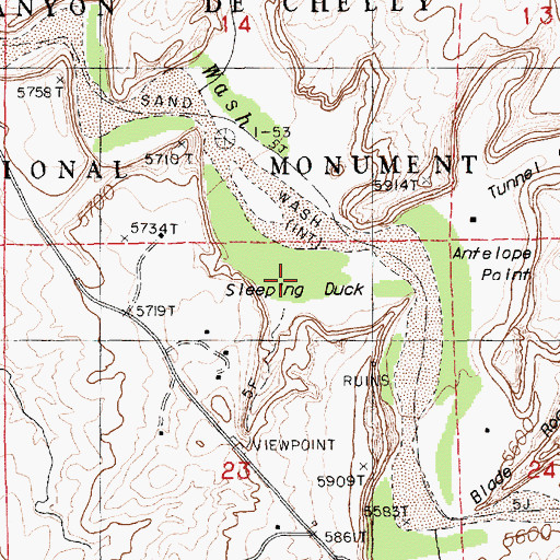 Topographic Map of Sleeping Duck, AZ