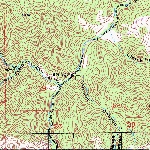 Topographic Map of Allison Canyon, CA