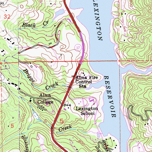 Topographic Map of Department of Forestry and Fire Protection Station 13 Alma, CA