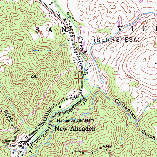 Topographic Map of Almaden Canyon, CA