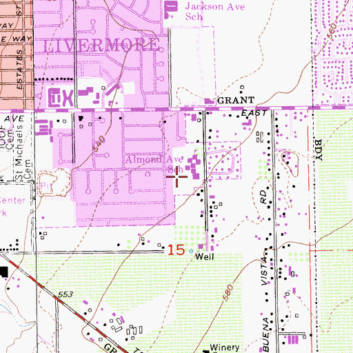 Topographic Map of Livermore Adult Education Center, CA