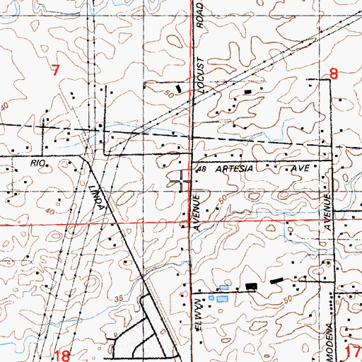 Topographic Map of Alpha Technology Middle School, CA