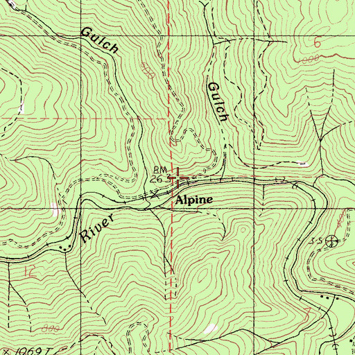 Topographic Map of Alpine Gulch, CA
