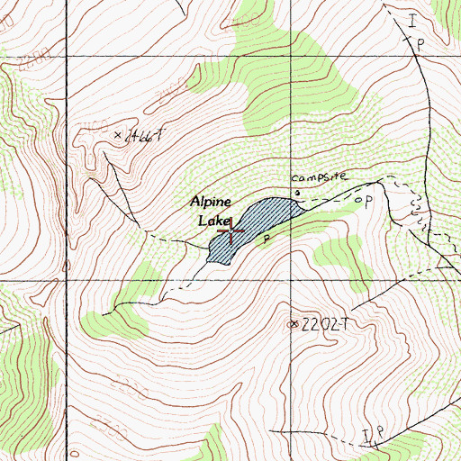Topographic Map of Alpine Lake, CA