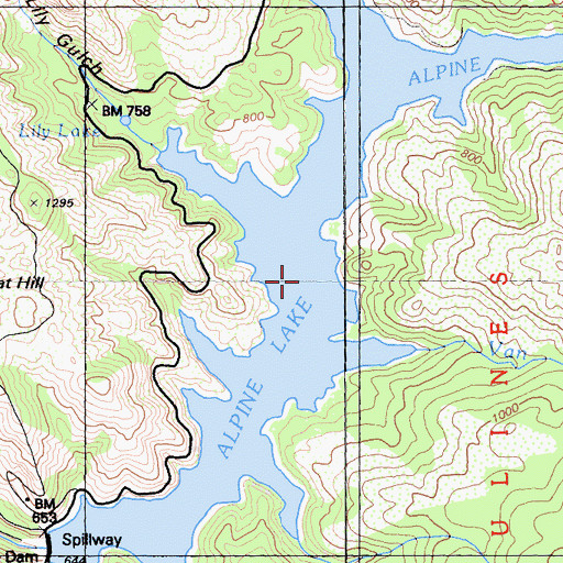 Topographic Map of Alpine Lake, CA