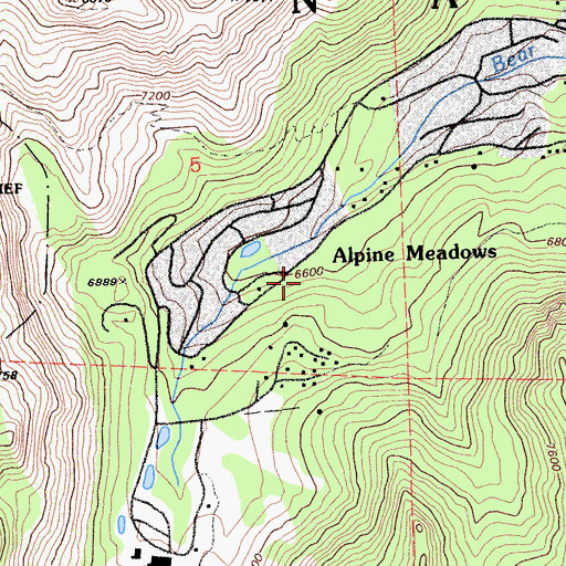 Topographic Map of Alpine Meadows, CA