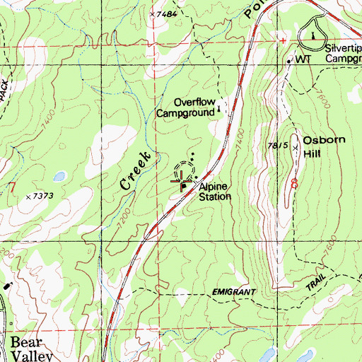 Topographic Map of Alpine Station, CA