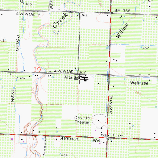Topographic Map of Alta Elementary School, CA