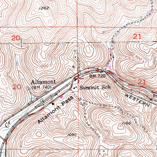 Topographic Map of Altamont Pass, CA