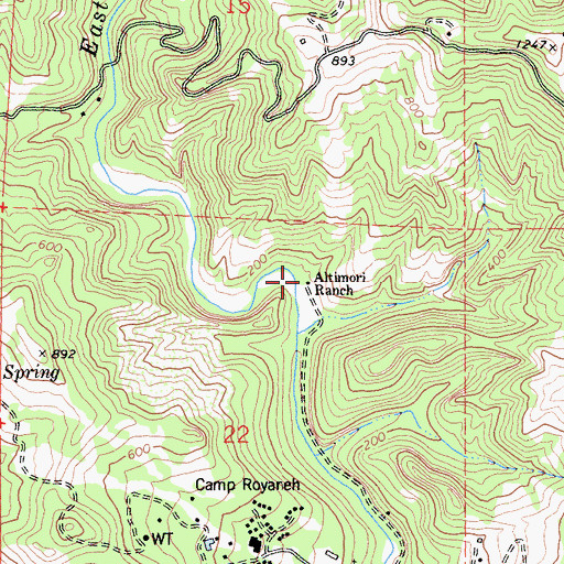Topographic Map of Altimori Ranch, CA